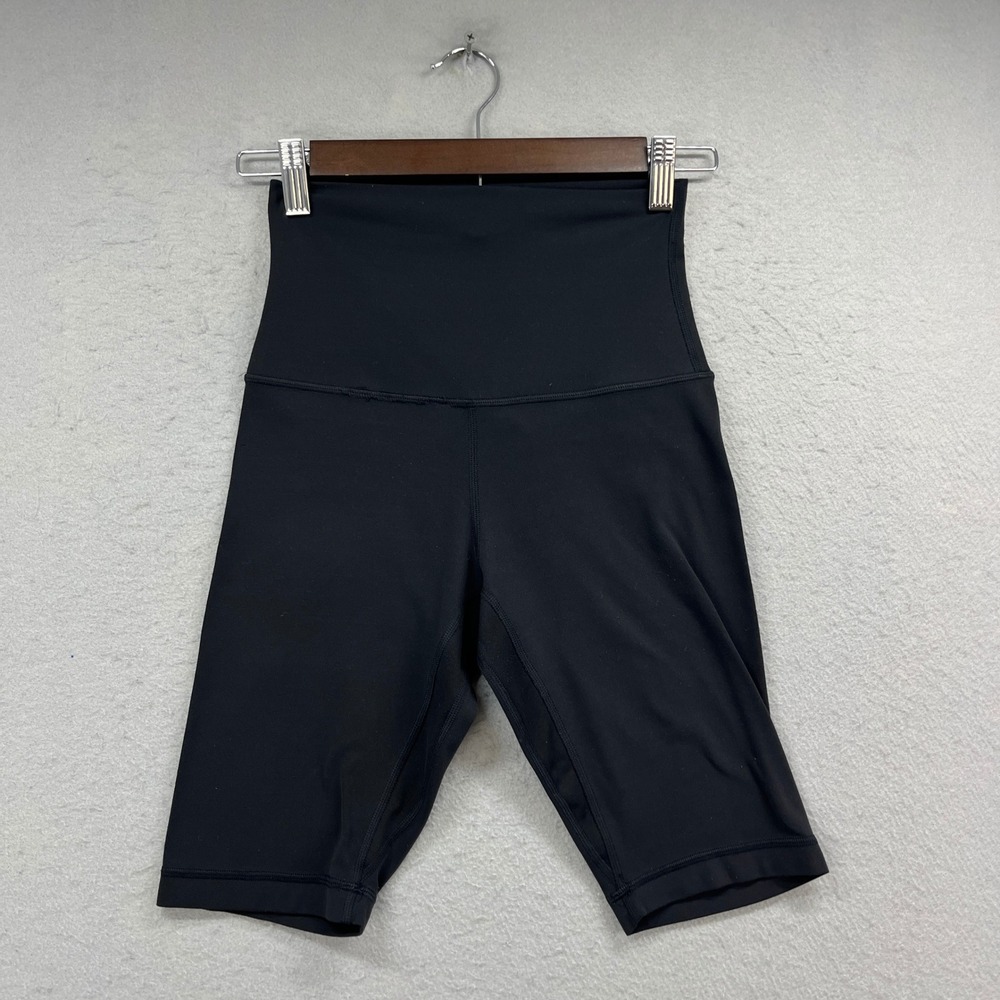 Lululemon Align Biker Shorts Womens 4 Black Super High Rise Gym Yoga Athleisure